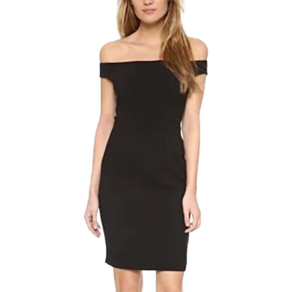 Black Halo Mini Dress Claire Off Shoulder Black Fitted